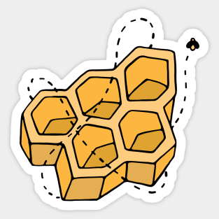 Honeycomb Bee Illustration Sticker